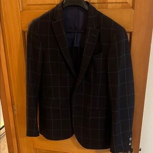 Dark Purple Plaid Blazer